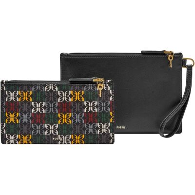 Double Pochette Femme Fossil Slg1580998 Cuir Noir - Publicité Double Pochette Femme Fossil Slg1580998 Cuir Noir - Publicité