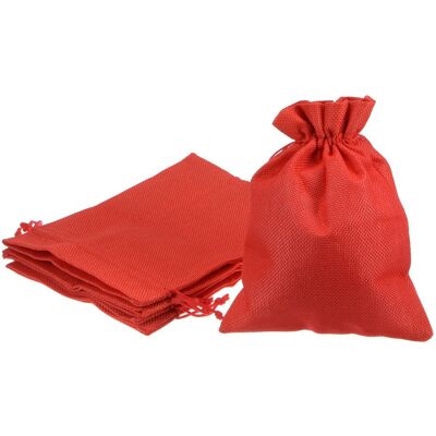 Uxcell 5pcs Petit Double Cordon Serrage Sacs, 6\" X 8\" Coton Toile Jute Pochette Rouge - Publicité Uxcell 5pcs Petit Double Cordon Serrage Sacs, 6\" X 8\" Coton Toile Jute Pochette Rouge - Publicité