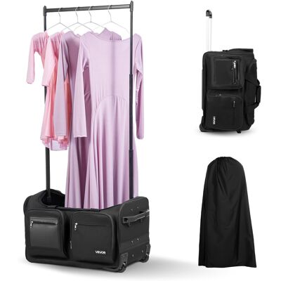 Vevor Sac De Danse Portant Vêtements Hauteur Réglable À Roulettes 584,2 Mm Noir - Publicité Vevor Sac De Danse Portant Vêtements Hauteur Réglable À Roulettes 584,2 Mm Noir - Publicité
