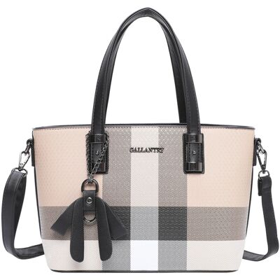 Gallantry Sac Cabas Pour Femme Édition Mini Jolie Motif Écossais Avec Bandoulière, Taupe - Publicité Gallantry Sac Cabas Pour Femme Édition Mini Jolie Motif Écossais Avec Bandoulière, Taupe - Publicité