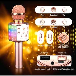 Shinepick Microphone Karaoké Sans Fil 4-En-1 Led Micro Bluetooth Cadeau Enfants Pour Noël - Publicité Shinepick Microphone Karaoké Sans Fil 4-En-1 Led Micro Bluetooth Cadeau Enfants Pour Noël - Publicité