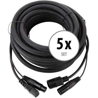 Pronomic 5x Cable Hybride Dmx Signal Éclairage Iec Connecteur C13 C14 Xlr 3 Pin 10m Noir - Publicité Pronomic 5x Cable Hybride Dmx Signal Éclairage Iec Connecteur C13 C14 Xlr 3 Pin 10m Noir - Publicité