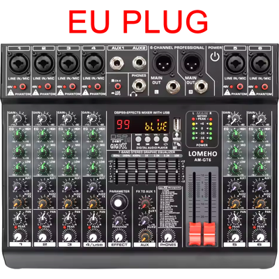 Lomeho Table De Mixage Console Bluetooth Usb 6 Canaux 99 Effets Dsp 48v Karaoké Pc - Publicité Lomeho Table De Mixage Console Bluetooth Usb 6 Canaux 99 Effets Dsp 48v Karaoké Pc - Publicité