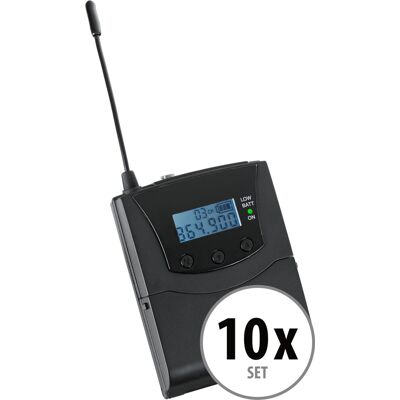 Pronomic 10 Récepteurs Stéréo Sans Fil Silent Guide V2 Clip Ceinture 3 Canaux Sans Fil - Publicité Pronomic 10 Récepteurs Stéréo Sans Fil Silent Guide V2 Clip Ceinture 3 Canaux Sans Fil - Publicité
