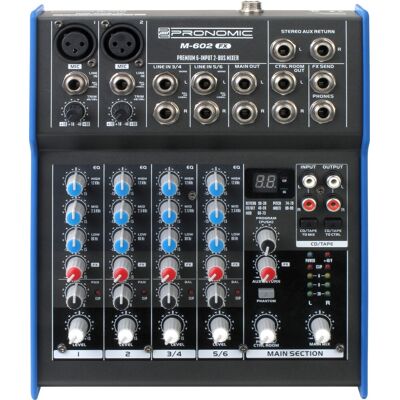 Mixeur Pronomic M-602FX - Effets numériques 24 bits - 4 canaux - Publicité Mixeur Pronomic M-602FX - Effets numériques 24 bits - 4 canaux - Publicité