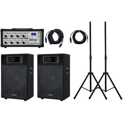 Pronomic Pack Sono 800w Haut Parleurs 15\" Dj Pa Enceintes Pieds Table De Mixage Bluetooth - Publicité Pronomic Pack Sono 800w Haut Parleurs 15\" Dj Pa Enceintes Pieds Table De Mixage Bluetooth - Publicité