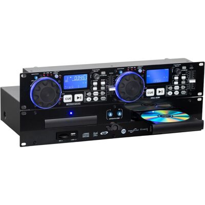 Pronomic Platine Double Lecteur Cd Dj Pa Usb Mp3 Sd Card Sono Effets Pitch Loop Jogwheels - Publicité Pronomic Platine Double Lecteur Cd Dj Pa Usb Mp3 Sd Card Sono Effets Pitch Loop Jogwheels - Publicité
