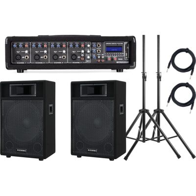 Pronomic - Systeme Sono 800W Kit - 800W - USB BT - Speaker system - Publicité Pronomic - Systeme Sono 800W Kit - 800W - USB BT - Speaker system - Publicité