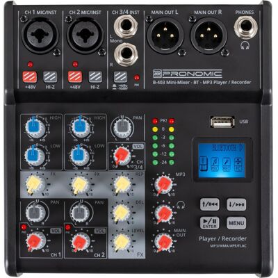 Pronomic Table De Mixage Dj Mini 4 Canaux Control Console Enregistremen Usb Xlr Bluetooth - Publicité Pronomic Table De Mixage Dj Mini 4 Canaux Control Console Enregistremen Usb Xlr Bluetooth - Publicité