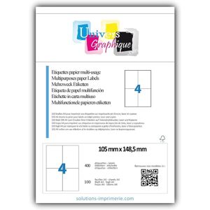 Univers Graphique 400 Étiquettes - Autocollantes - Feuilles A4 - Publicité Univers Graphique 400 Étiquettes - Autocollantes - Feuilles A4 - Publicité