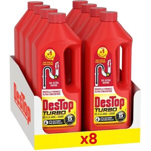 Destop Turbo - Déboucheur - Lot de 8 - Publicité Destop Turbo - Déboucheur - Lot de 8 - Publicité
