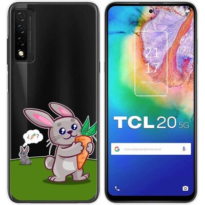 Tumundosmartphone Housse En Gel Transparent Pour Tcl 20 5g Design Lapin Dessins - Publicité Tumundosmartphone Housse En Gel Transparent Pour Tcl 20 5g Design Lapin Dessins - Publicité