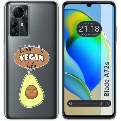 Tumundosmartphone Housse En Silicone Pour Zte Blade A72s Design Vegan Life Dessins - Publicité Tumundosmartphone Housse En Silicone Pour Zte Blade A72s Design Vegan Life Dessins - Publicité