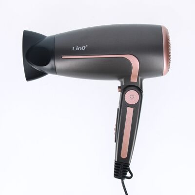 Linq Mini Sèche-Cheveux De Voyage 2000w Noir / Or - Publicité Linq Mini Sèche-Cheveux De Voyage 2000w Noir / Or - Publicité