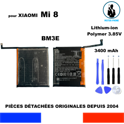 Batterie Xiaomi Mi 8 - BM3E - 3400mAh - Publicité Batterie Xiaomi Mi 8 - BM3E - 3400mAh - Publicité