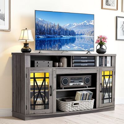 Vevor Meuble Tv Centre De Divertissement Pour Télé 165 Cm Avec Bande Lumineuse - Publicité Vevor Meuble Tv Centre De Divertissement Pour Télé 165 Cm Avec Bande Lumineuse - Publicité
