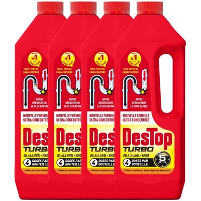 Destop Turbo Gel Désinfectant & Déboucheur - Gels Désinfectants et Déboucheurs - Publicité Destop Turbo Gel Désinfectant & Déboucheur - Gels Désinfectants et Déboucheurs - Publicité