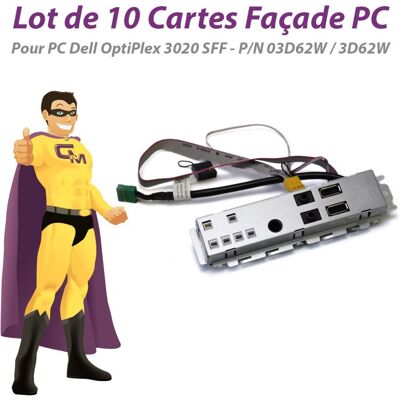 Lot X10 Cartes Façade Pc Dell 03d62w 3d62w Optiplex 3020 Sff 2x Usb Audio In/out - Publicité Lot X10 Cartes Façade Pc Dell 03d62w 3d62w Optiplex 3020 Sff 2x Usb Audio In/out - Publicité