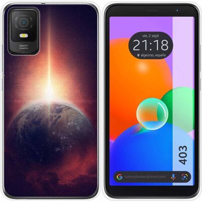 Tumundosmartphone Housse En Silicone Pour Tcl 403 Design Terre Dessins - Publicité Tumundosmartphone Housse En Silicone Pour Tcl 403 Design Terre Dessins - Publicité