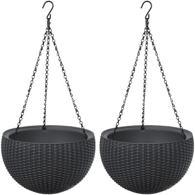2 Pots Suspendus Keter Sphere Planter Anthracite - Publicité 2 Pots Suspendus Keter Sphere Planter Anthracite - Publicité