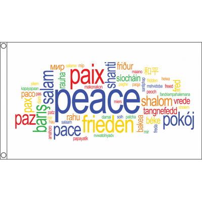 Drapeau de Paix - Flag - Multilingue 150x90cm - Publicité Drapeau de Paix - Flag - Multilingue 150x90cm - Publicité