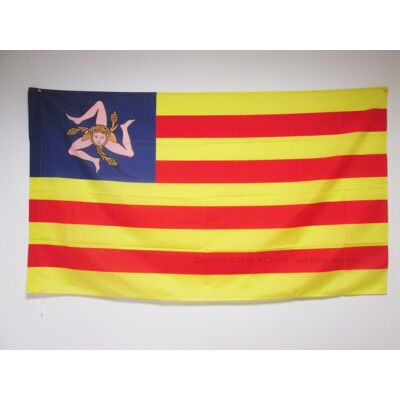 Drapeau Régional Sicilien - 90x60cm - Intérieur/Extérieur - Publicité Drapeau Régional Sicilien - 90x60cm - Intérieur/Extérieur - Publicité