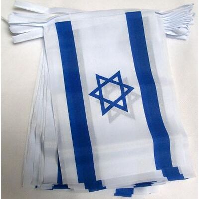 AZ FLAG - Ghirlanda 6 Metri 20 Bandiere Israele 21x15cm - Flag garland - Publicité AZ FLAG - Ghirlanda 6 Metri 20 Bandiere Israele 21x15cm - Flag garland - Publicité