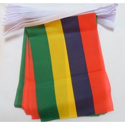 Guirlande de drapeaux de Maurice - 6M 20 drapeaux 21x15cm - Publicité Guirlande de drapeaux de Maurice - 6M 20 drapeaux 21x15cm - Publicité