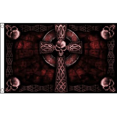 Az Flag T?te De Mort Avec Croix Chrí?tienne 150x90cm - Drapeau Pirate - Publicité Az Flag T?te De Mort Avec Croix Chrí?tienne 150x90cm - Drapeau Pirate - Publicité