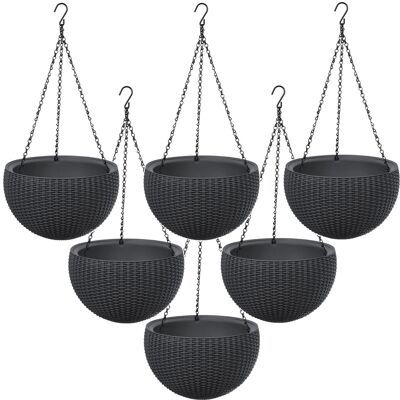 Lot De 6 Pots Suspendus Keter Sphere Planter Anthracite - Publicité Lot De 6 Pots Suspendus Keter Sphere Planter Anthracite - Publicité