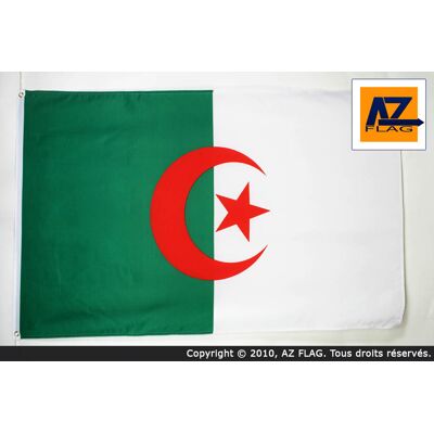 Drapeau Algérie Az Flag 250x150cm - Grand Drapeau Algérien 150x250 cm - Neuf - Publicité Drapeau Algérie Az Flag 250x150cm - Grand Drapeau Algérien 150x250 cm - Neuf - Publicité