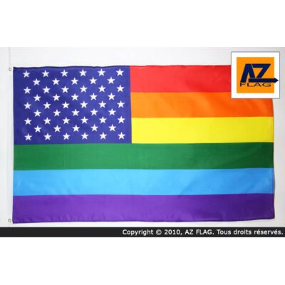 Az Flag Drapeau Arc-en-Ciel USA 150x90cm - Drapeau - Drapeau arc-en-ciel américain - Publicité Az Flag Drapeau Arc-en-Ciel USA 150x90cm - Drapeau - Drapeau arc-en-ciel américain - Publicité