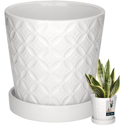 Sans Marque Pot De Fleurs Rond Blanc Kotarbau® 13 Cm Avec Soucoupe, En Céramique Émaillée, P - Publicité Sans Marque Pot De Fleurs Rond Blanc Kotarbau® 13 Cm Avec Soucoupe, En Céramique Émaillée, P - Publicité