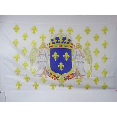 Drapeau Royaliste Français Fleur de Lys - 90x60cm - Publicité Drapeau Royaliste Français Fleur de Lys - 90x60cm - Publicité