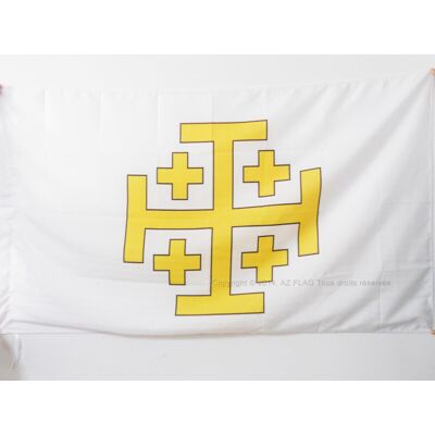 Drapeau Royaume de Jérusalem 150x90cm - Drapeau Royaume d'Israël 90x150 cm - Drapeau - Publicité Drapeau Royaume de Jérusalem 150x90cm - Drapeau Royaume d'Israël 90x150 cm - Drapeau - Publicité