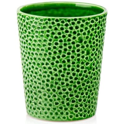 Polnix Pot De Fleurs En Céramique Avec Couvercle Rond, Décor En Relief, Vert, 9 Cm - Publicité Polnix Pot De Fleurs En Céramique Avec Couvercle Rond, Décor En Relief, Vert, 9 Cm - Publicité