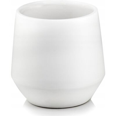 Polnix Pot De Fleurs En Céramique Avec Couvercle Rond, Classique, Blanc Mat, 13 Cm - Publicité Polnix Pot De Fleurs En Céramique Avec Couvercle Rond, Classique, Blanc Mat, 13 Cm - Publicité