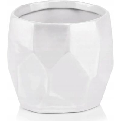 Polnix Pot De Fleurs Céramique Blanc Géométrique 12 Cm - Publicité Polnix Pot De Fleurs Céramique Blanc Géométrique 12 Cm - Publicité