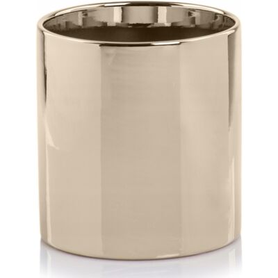 Polnix Pot De Fleurs En Céramique, Couvercle Cylindrique, Lisse, Doré, 13 Cm - Publicité Polnix Pot De Fleurs En Céramique, Couvercle Cylindrique, Lisse, Doré, 13 Cm - Publicité