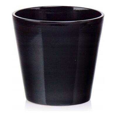Polnix Pot De Fleurs En Céramique Avec Couvercle Rond, Noir Classique, 10 Cm - Publicité Polnix Pot De Fleurs En Céramique Avec Couvercle Rond, Noir Classique, 10 Cm - Publicité