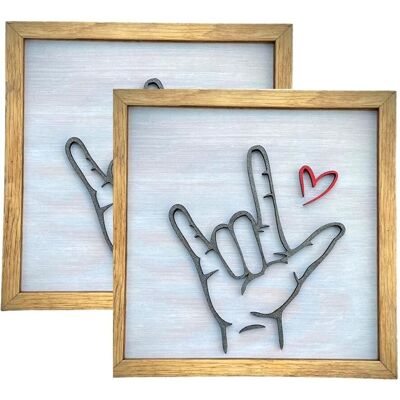 1x(Art Mural En Langue Des Signes Love You, Décoration Murale Pour La Maiso4015 - Publicité 1x(Art Mural En Langue Des Signes Love You, Décoration Murale Pour La Maiso4015 - Publicité