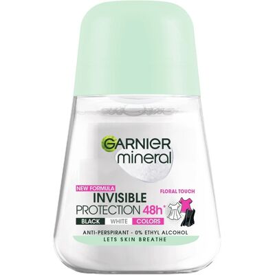 Garnier Mineral Floral Touch Anti-transpirant Invisible - Roll-On, 48h, 50ml - Publicité Garnier Mineral Floral Touch Anti-transpirant Invisible - Roll-On, 48h, 50ml - Publicité