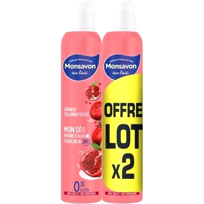 Lot De 2 Déodorants Monsavon Lait Grenade Hibiscus Pierre D'Alun 2x200ml - Publicité Lot De 2 Déodorants Monsavon Lait Grenade Hibiscus Pierre D'Alun 2x200ml - Publicité