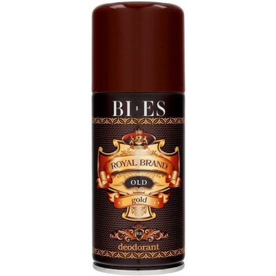 Déodorant Spray Bi-Es Royal Brand Gold 150 Ml - Publicité Déodorant Spray Bi-Es Royal Brand Gold 150 Ml - Publicité