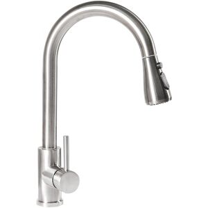 Beliani Robinet De Cuisine Moderne En Acier Inoxydable À Tirette Bec Pivotant Argenté - Publicité Beliani Robinet De Cuisine Moderne En Acier Inoxydable À Tirette Bec Pivotant Argenté - Publicité