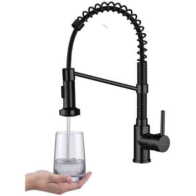 Robinet De Cuisine Loco Noir Avec Ressort, Sur Pied, Kuchinox - Publicité Robinet De Cuisine Loco Noir Avec Ressort, Sur Pied, Kuchinox - Publicité