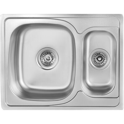 Junak Kuchinox Évier À Encastrer 1,5 Bac, Métal, Inox - Publicité Junak Kuchinox Évier À Encastrer 1,5 Bac, Métal, Inox - Publicité