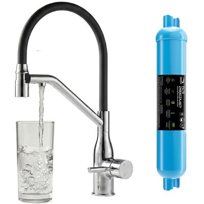 Laveo Robinet D'Évier Avec Filtre Adoucisseur, Chromé, Noir, Colina Eco - Publicité Laveo Robinet D'Évier Avec Filtre Adoucisseur, Chromé, Noir, Colina Eco - Publicité