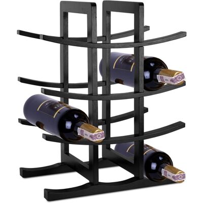 Sans Marque Porte-Bouteilles En Bambou Noir Todgar - Publicité Sans Marque Porte-Bouteilles En Bambou Noir Todgar - Publicité