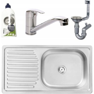 Sans Marque Zlewozmywak 1-Komorowy Wpuszczany Dino Zestaw 75x40 Cm - Publicité Sans Marque Zlewozmywak 1-Komorowy Wpuszczany Dino Zestaw 75x40 Cm - Publicité